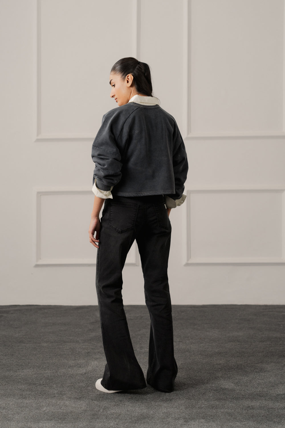 Black Flared Mid Rise Denim Jeans - Hustle N Holla