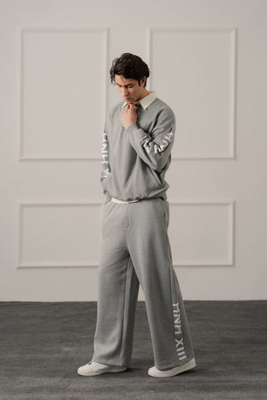Grey Loose Fit Panelled Sweatpants - Hustle N Holla