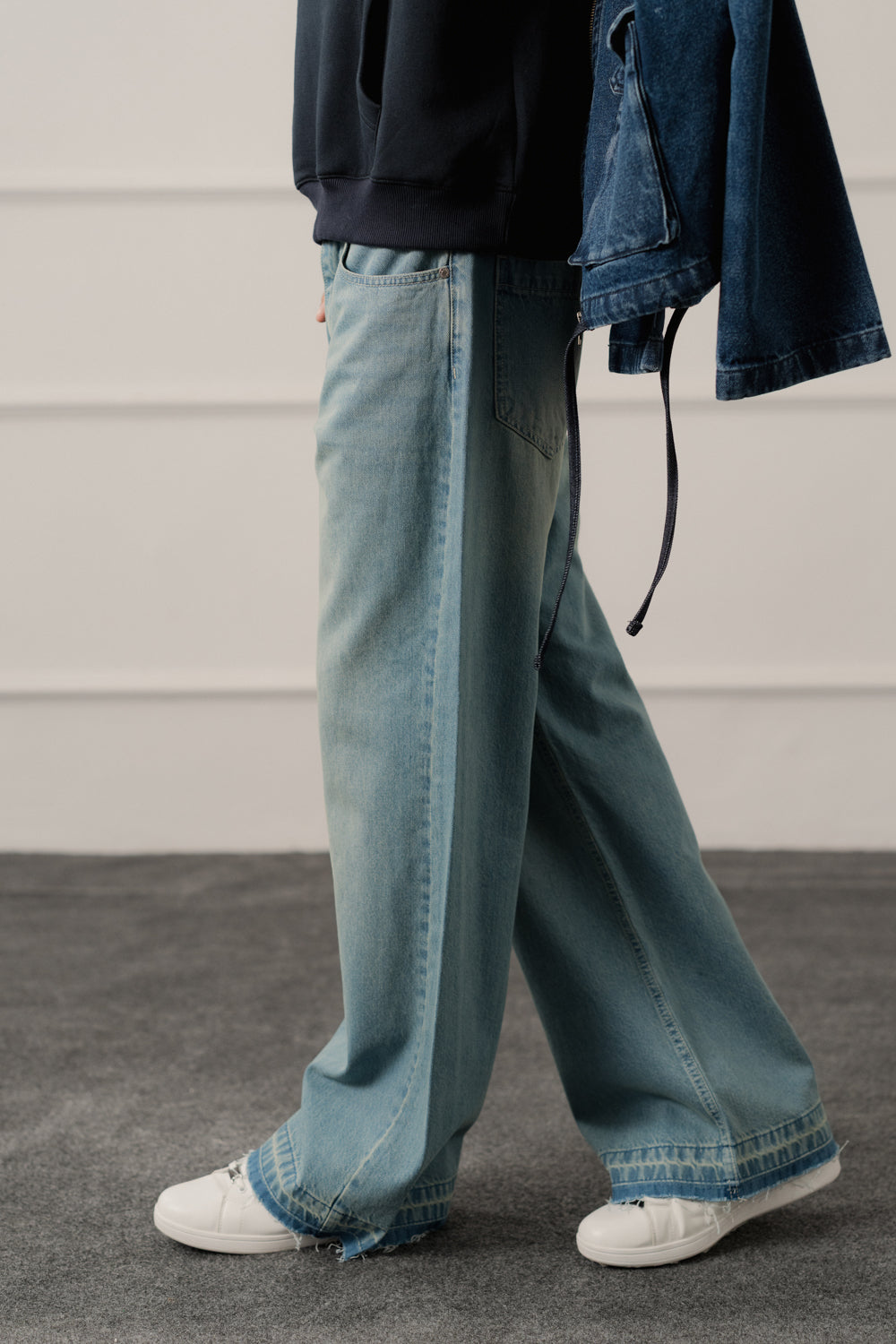 Navy Relaxed Fit Graphic Pull Over Hoodie - Hustle N Holla