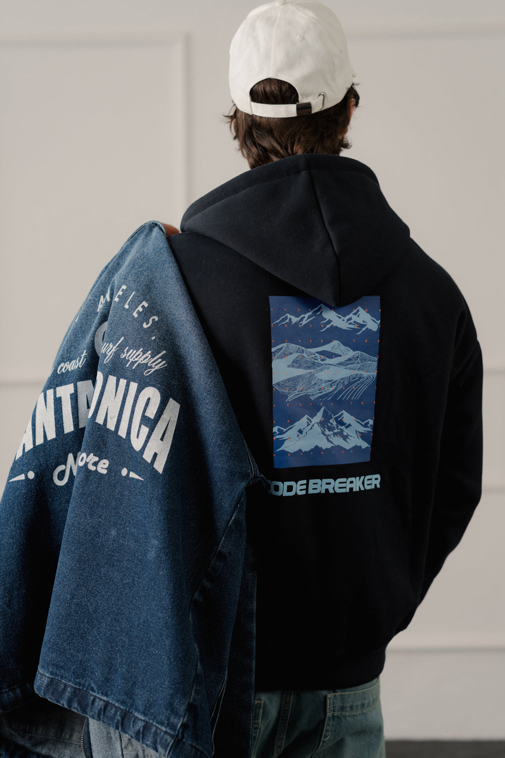 Navy Relaxed Fit Graphic Pull Over Hoodie - Hustle N Holla