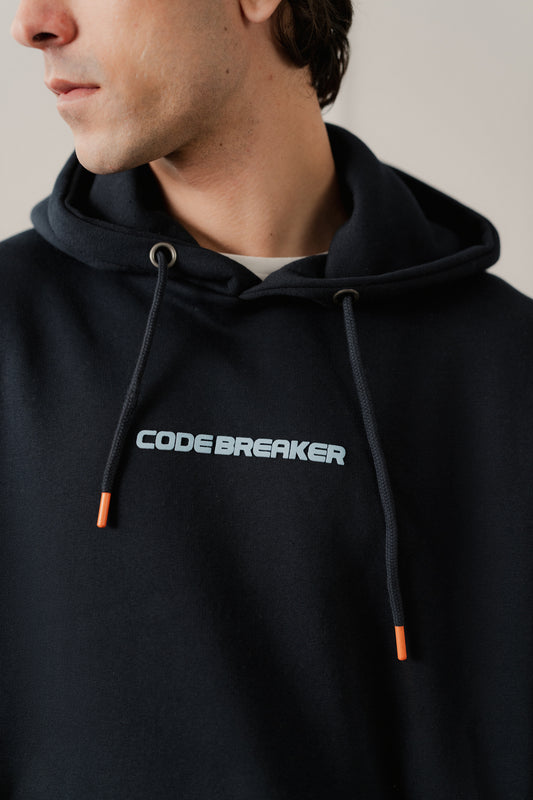 Navy Relaxed Fit Graphic Pull Over Hoodie - Hustle N Holla