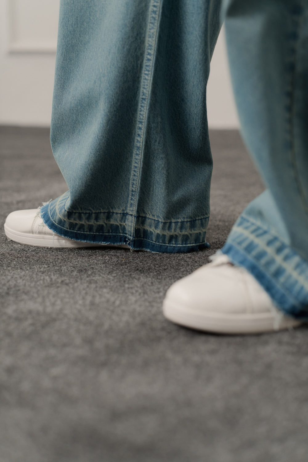 Blue Vintage Wash Flared Denim Jeans - Hustle N Holla