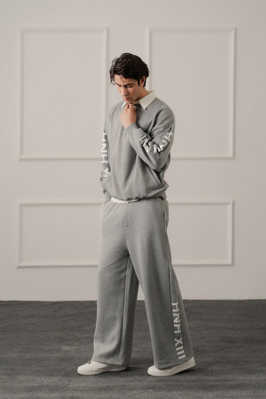 Grey Oversized Graphic Sweatshirt - Hustle N Holla