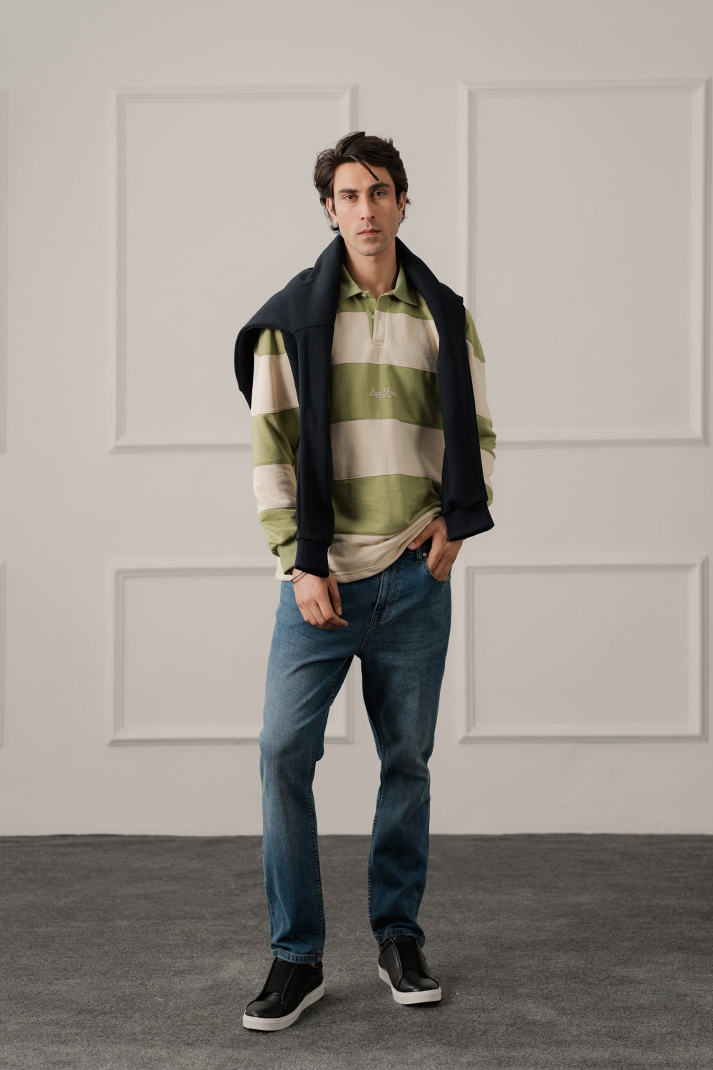 Green Relaxed Fit Rugby Polo - Hustle N Holla