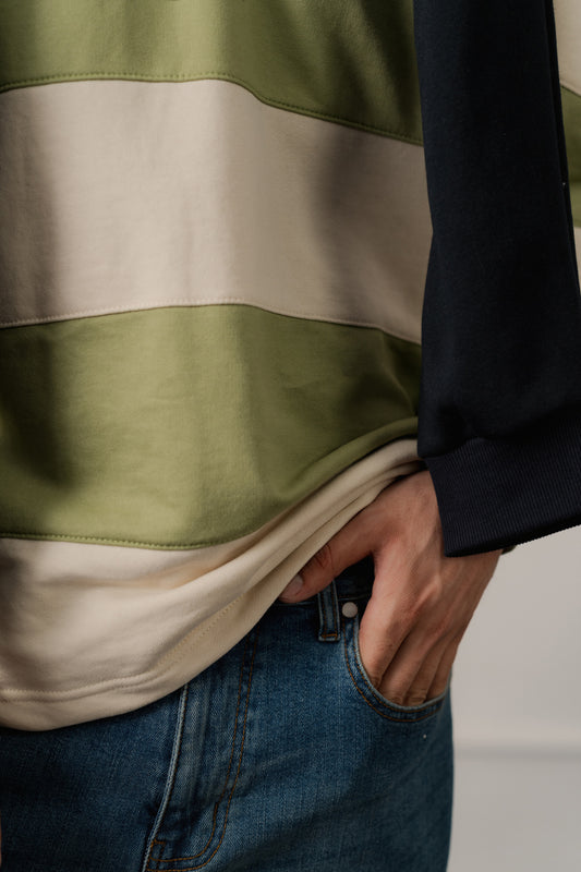 Green Relaxed Fit Rugby polo - Hustle N Holla