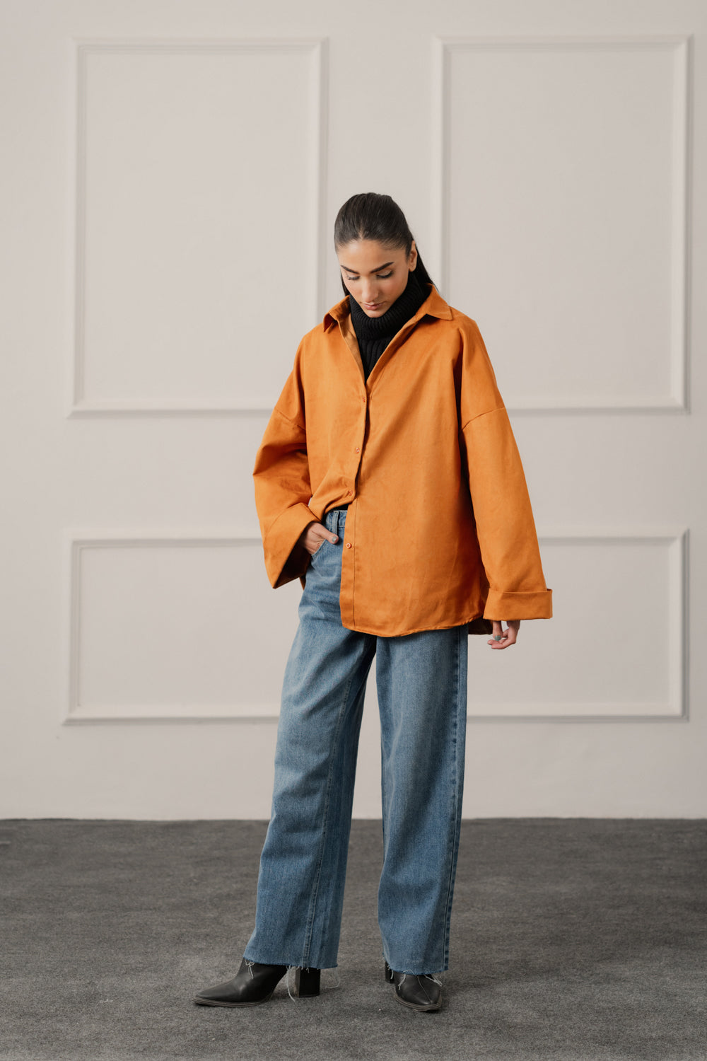 Rust Relaxed Fit Suede Shirt - Hustle N Holla