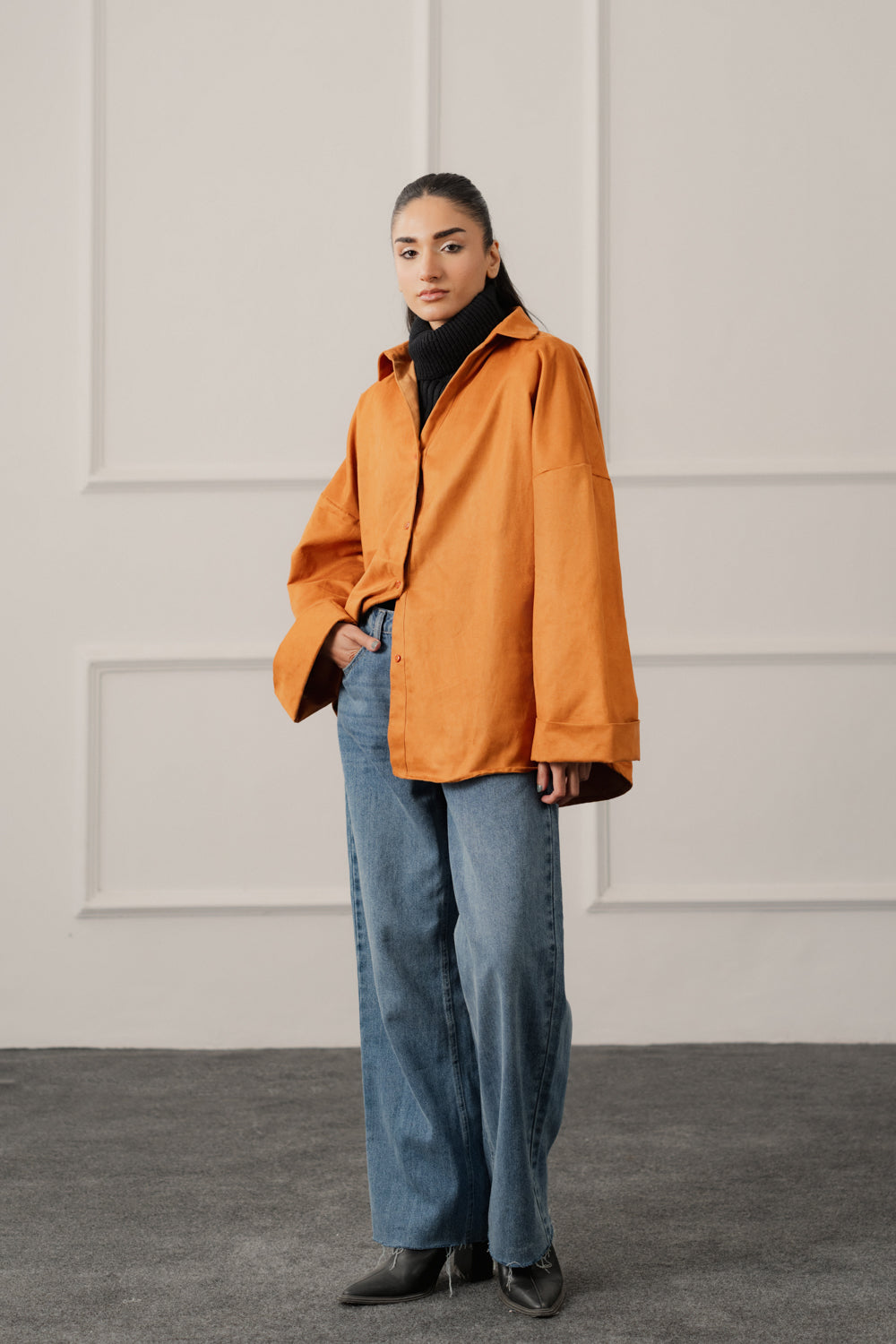 Rust Relaxed Fit Suede Shirt - Hustle N Holla