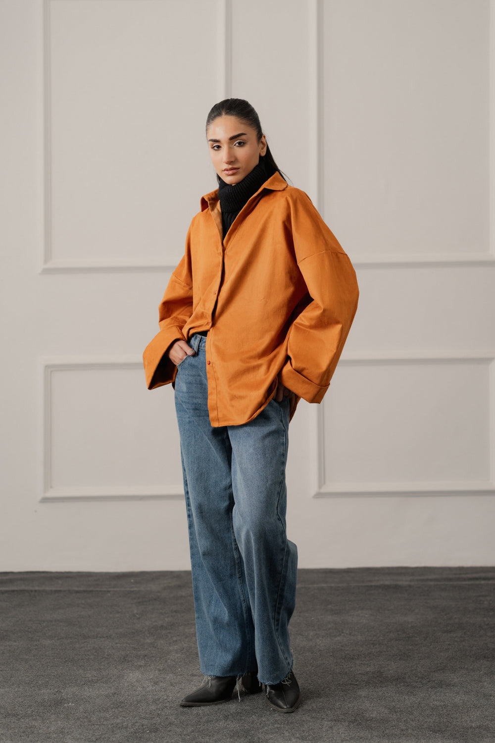 Rust Relaxed Fit Suede Shirt - Hustle N Holla