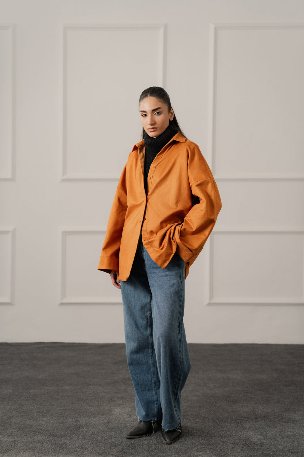 Rust Relaxed Fit Suede Shirt - Hustle N Holla