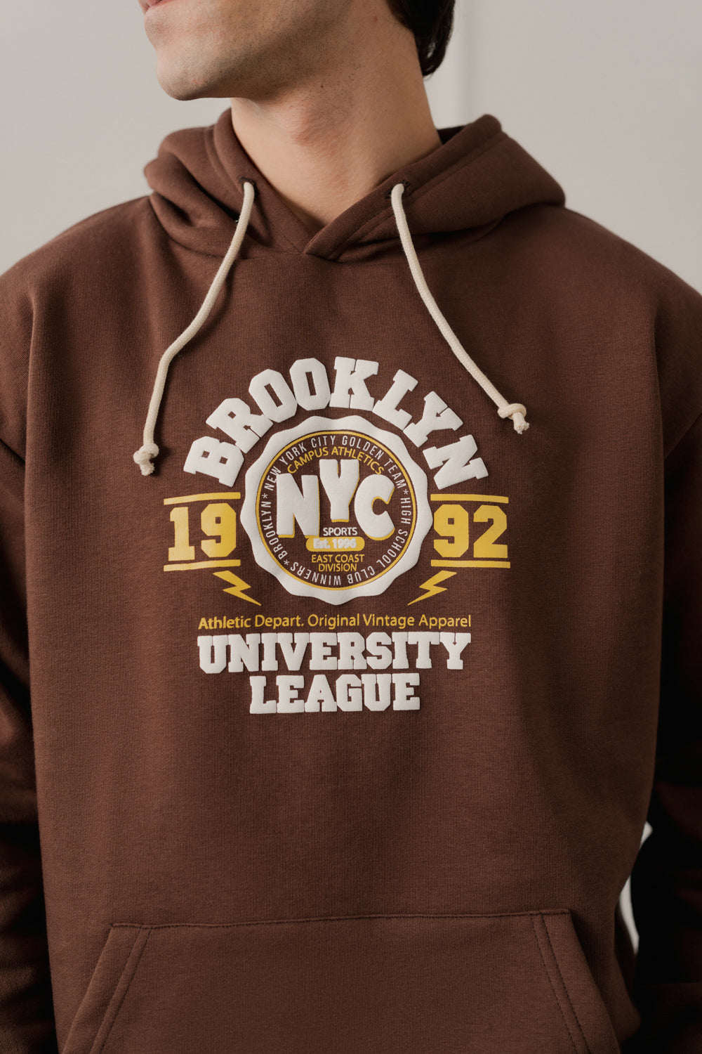 Brown Relaxed Fit Graphic Pull Over Hoodie - Hustle N Holla