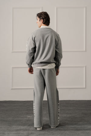 Grey Loose Fit Panelled Sweatpants - Hustle N Holla