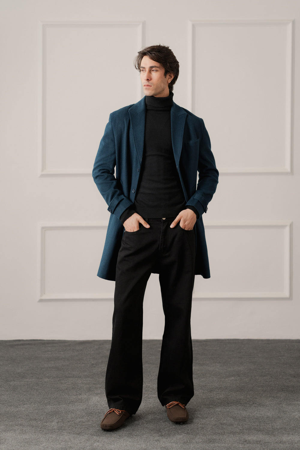 Blue Relaxed Fit Overcoat - Hustle N Holla