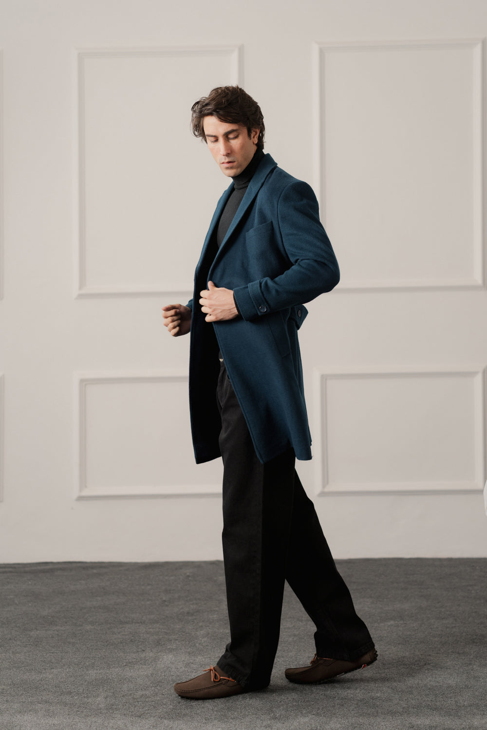 Blue Relaxed Fit Overcoat - Hustle N Holla