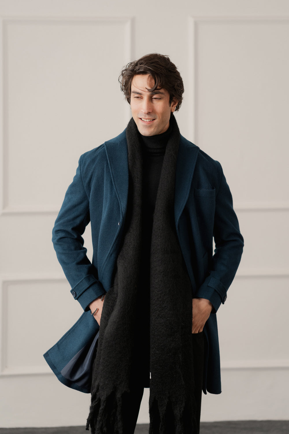 Blue Relaxed Fit Overcoat - Hustle N Holla