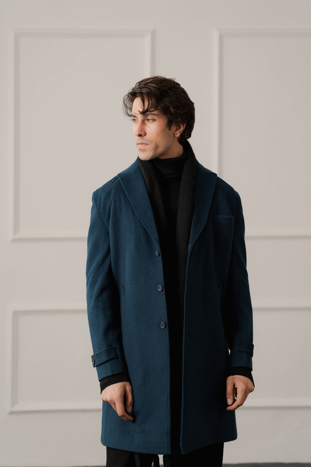 Blue Relaxed Fit Overcoat - Hustle N Holla
