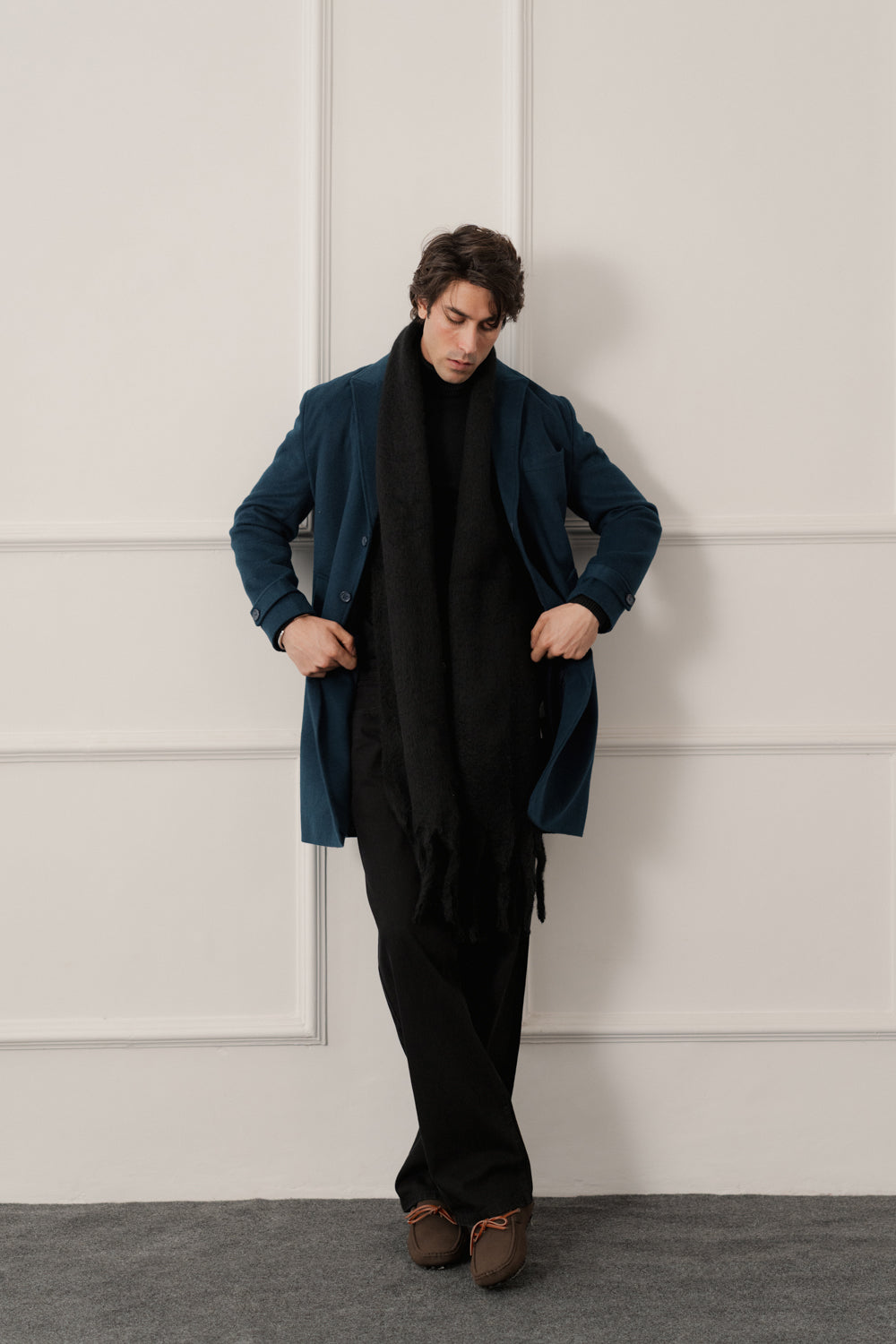 Blue Relaxed Fit Overcoat - Hustle N Holla