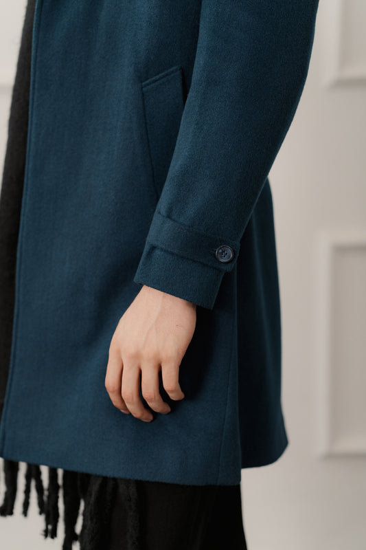 Blue Relaxed Fit Overcoat - Hustle N Holla