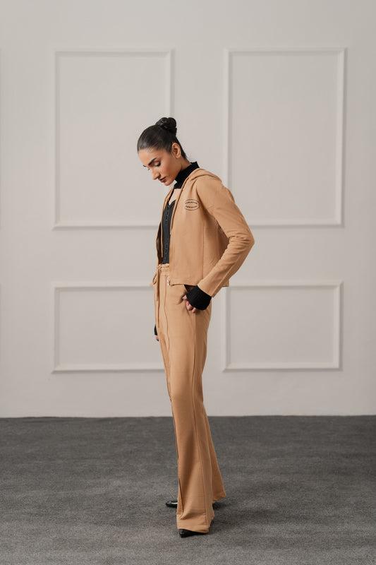 Beige Flared Trousers - Hustle N Holla