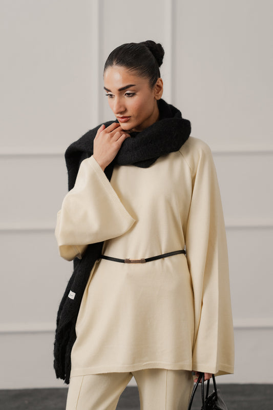 Off White Oversized Sweater Top - Hustle N Holla