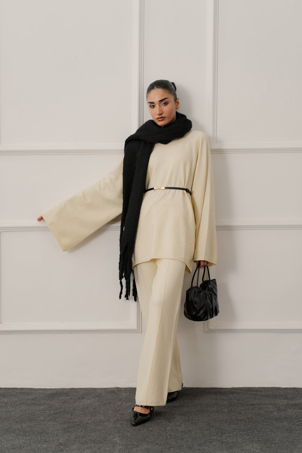 Off White Oversized Sweater Top