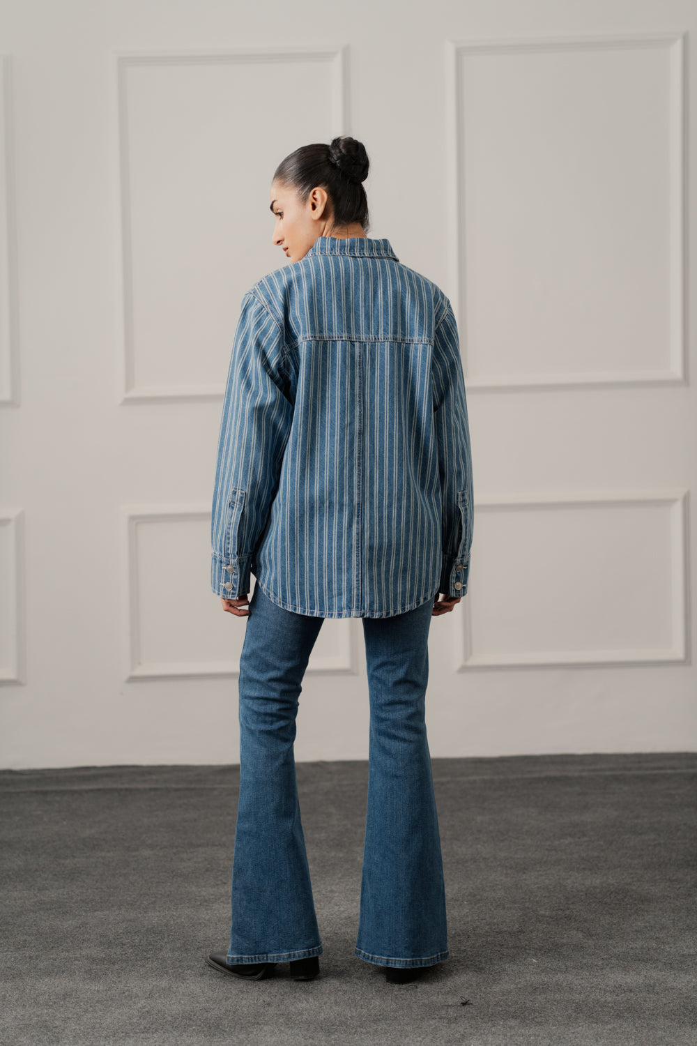 Blue Striped Relaxed Fit Over Shirt - Hustle N Holla