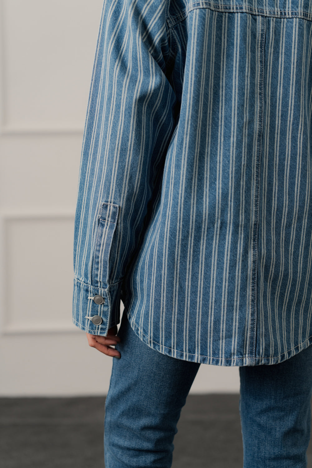 Blue Striped Relaxed Fit Over Shirt - Hustle N Holla