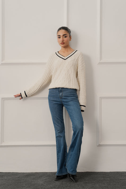 Blue Mid Washed Flared Mid Rise Denim Jeans - Hustle N Holla