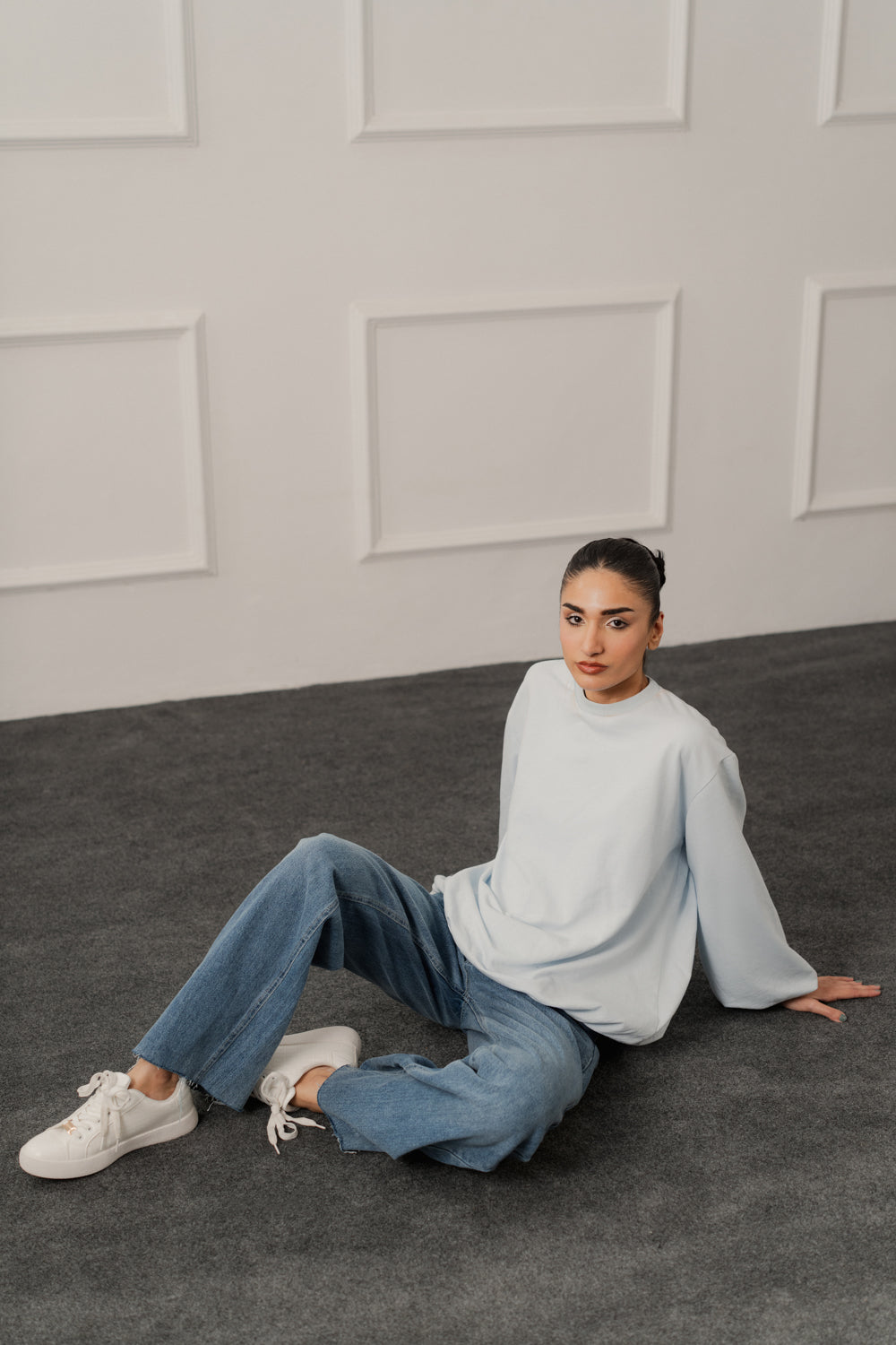 Sky Blue Balloon Fit Sweatshirt - Hustle N Holla