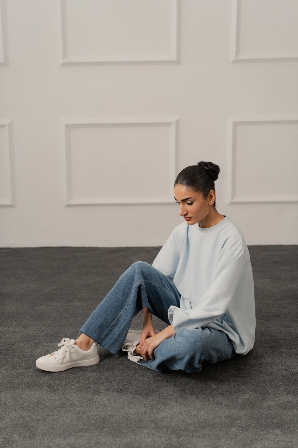 Sky Blue Balloon Fit Sweatshirt - Hustle N Holla