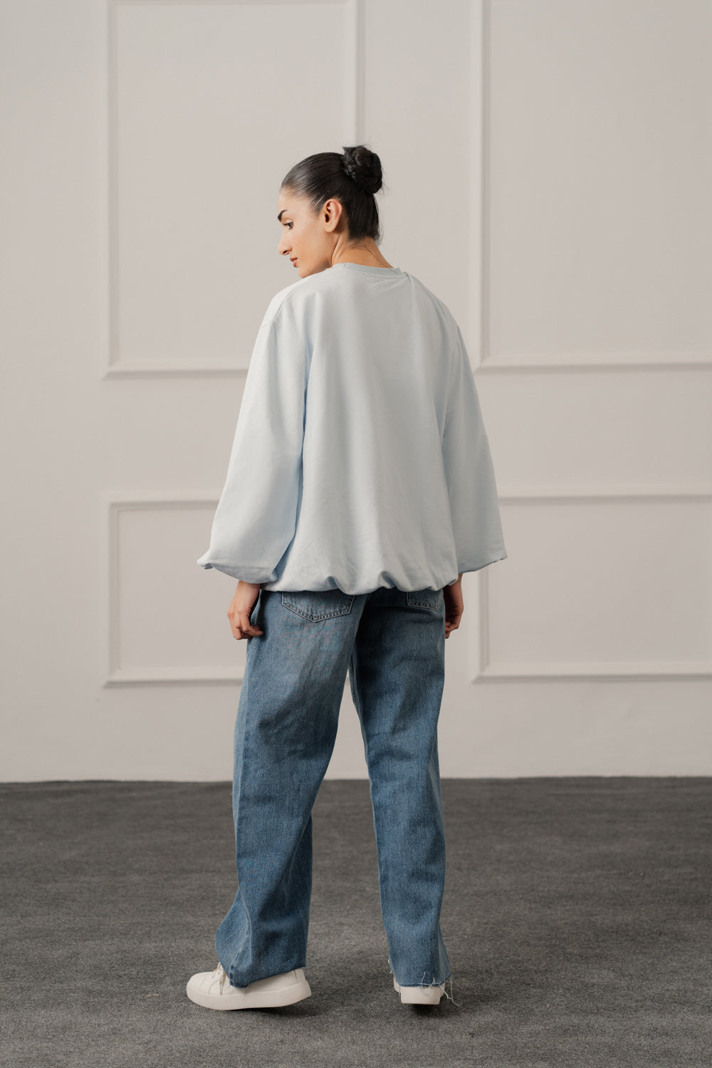 Sky Blue Balloon Fit Sweatshirt