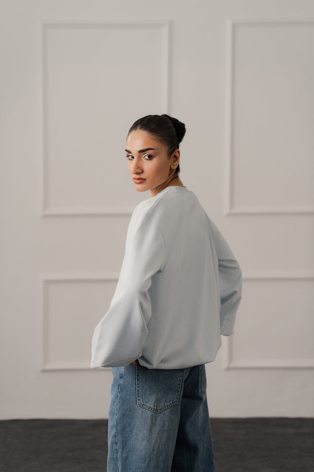 Sky Blue Balloon Fit Sweatshirt