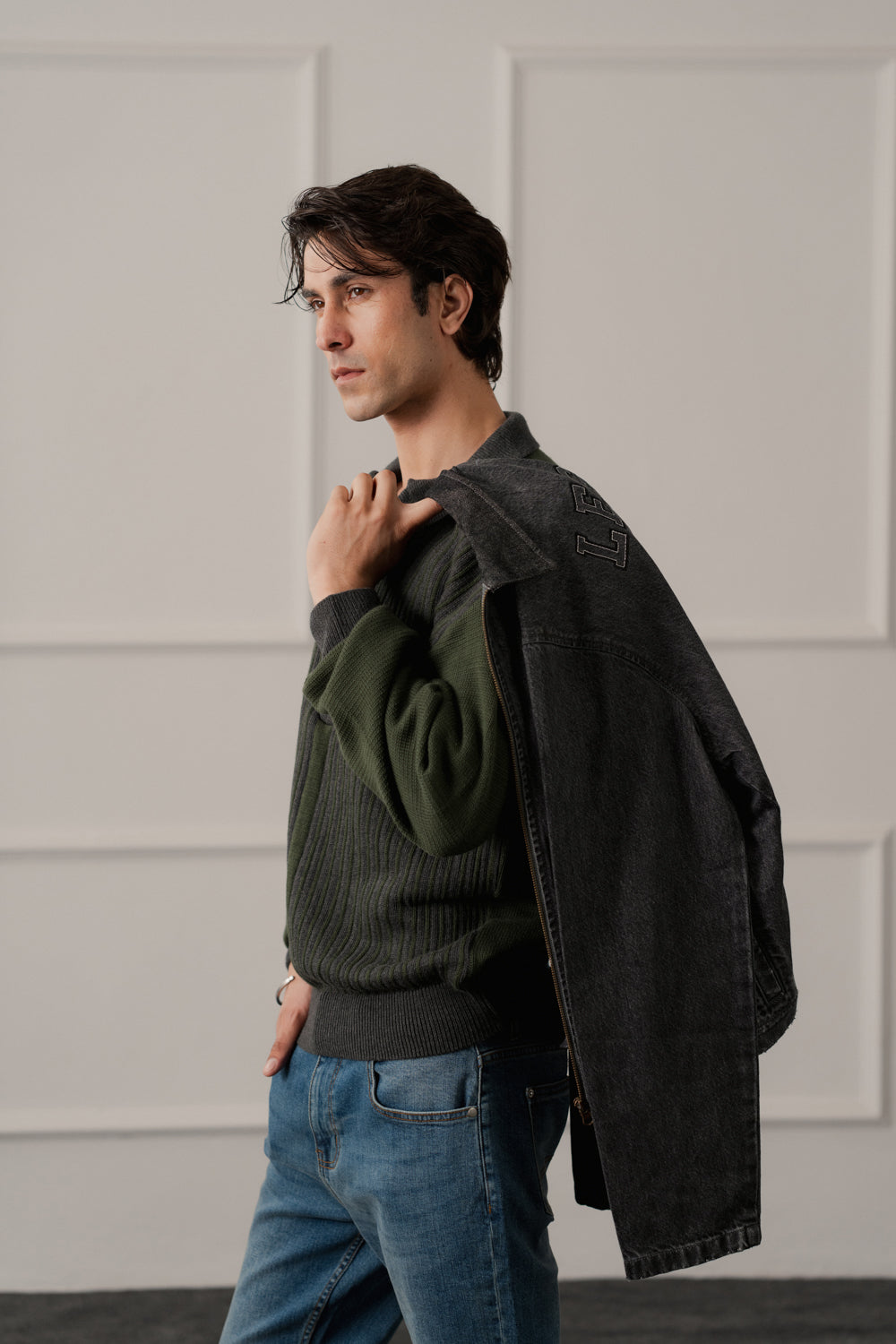 Olive Green Relaxed Fit Polo Sweater - Hustle N Holla