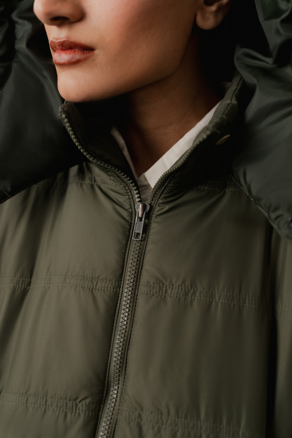 Green Relaxed Fit Hooded Puffer Jacket - Hustle N Holla