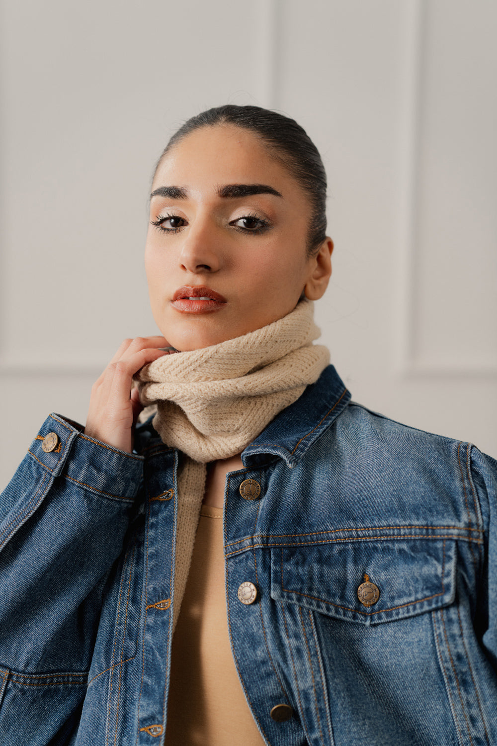 Beige Basic Long Sleeves Midi Dress - Hustle N Holla