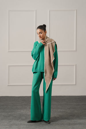 Emerald Green Relaxed Fit Sweater Top - Hustle N Holla