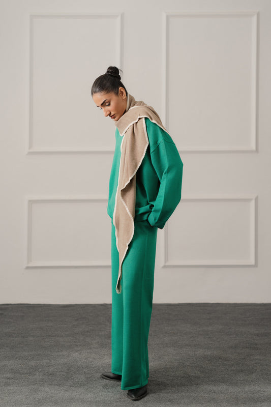 Emerald Green Relaxed Fit Sweater Top - Hustle N Holla