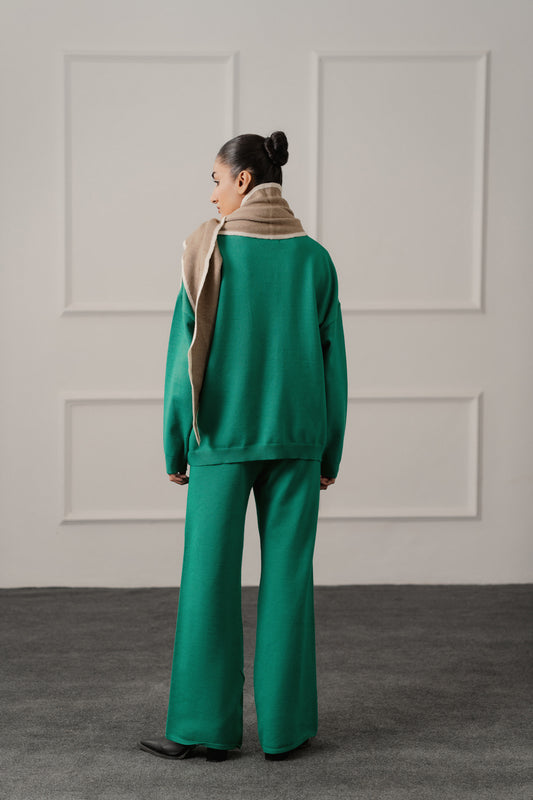 Emerald Green Relaxed Fit Sweater Top - Hustle N Holla