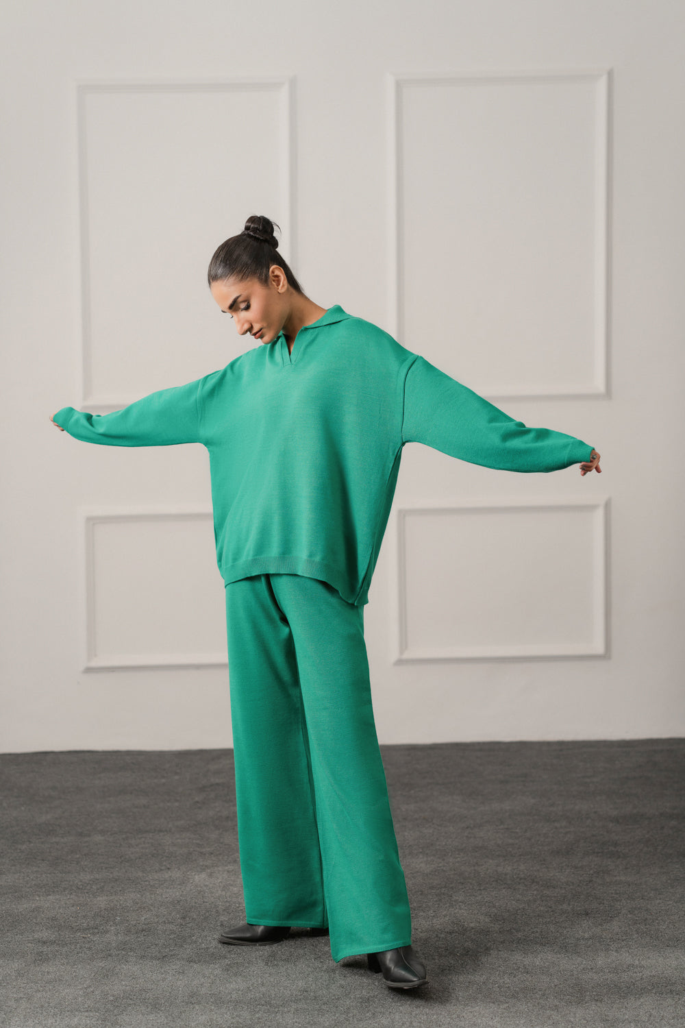 Emerald Green Relaxed Fit Sweater Top - Hustle N Holla