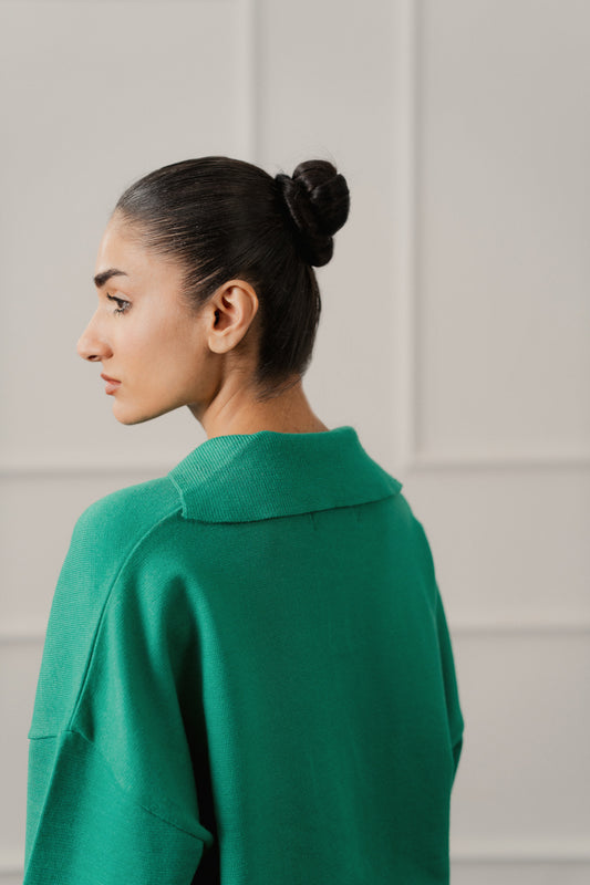 Emerald Green Relaxed Fit Sweater Top - Hustle N Holla