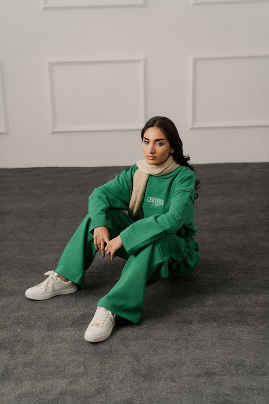 Emerald Green Utility Pockets Wide Leg Trousers - Hustle N Holla