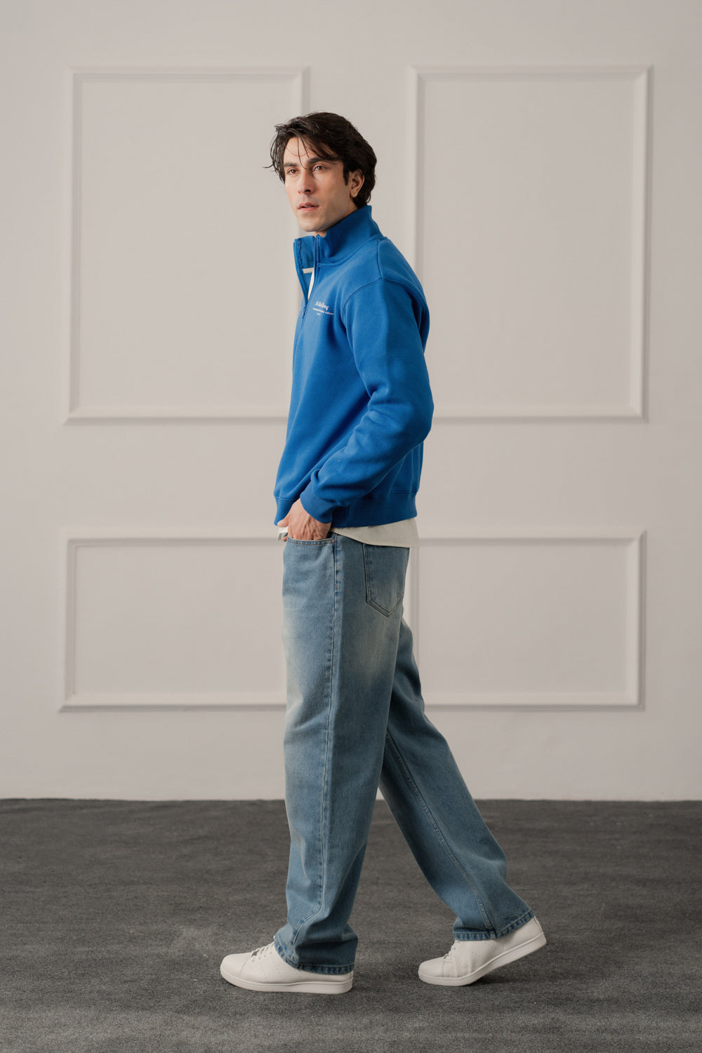 Blue Mid Washed Slim Fit Denim Jeans - Hustle N Holla