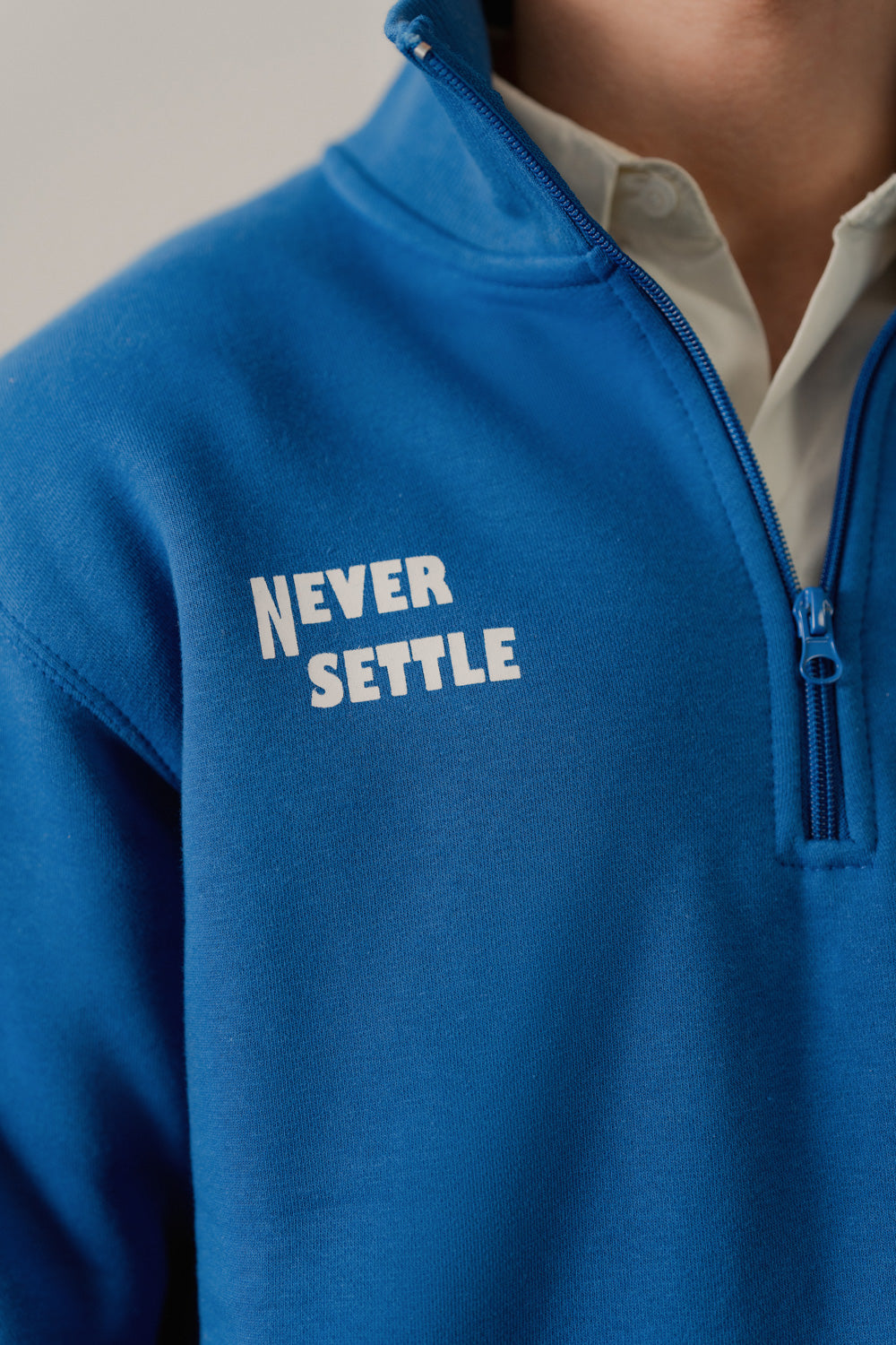 Royal Blue Relaxed Fit Mock Neck ZIpper Sweatshirt - Hustle N Holla