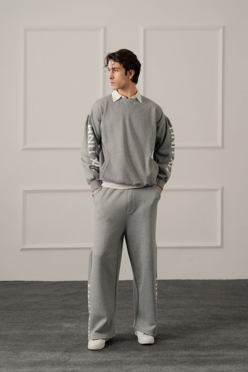 Grey Oversized Graphic Sweatshirt - Hustle N Holla