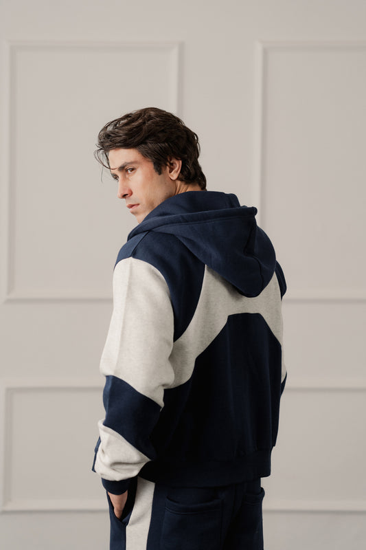 Navy Relaxed Fit Oversized Pull Over Hoodie - Hustle N Holla