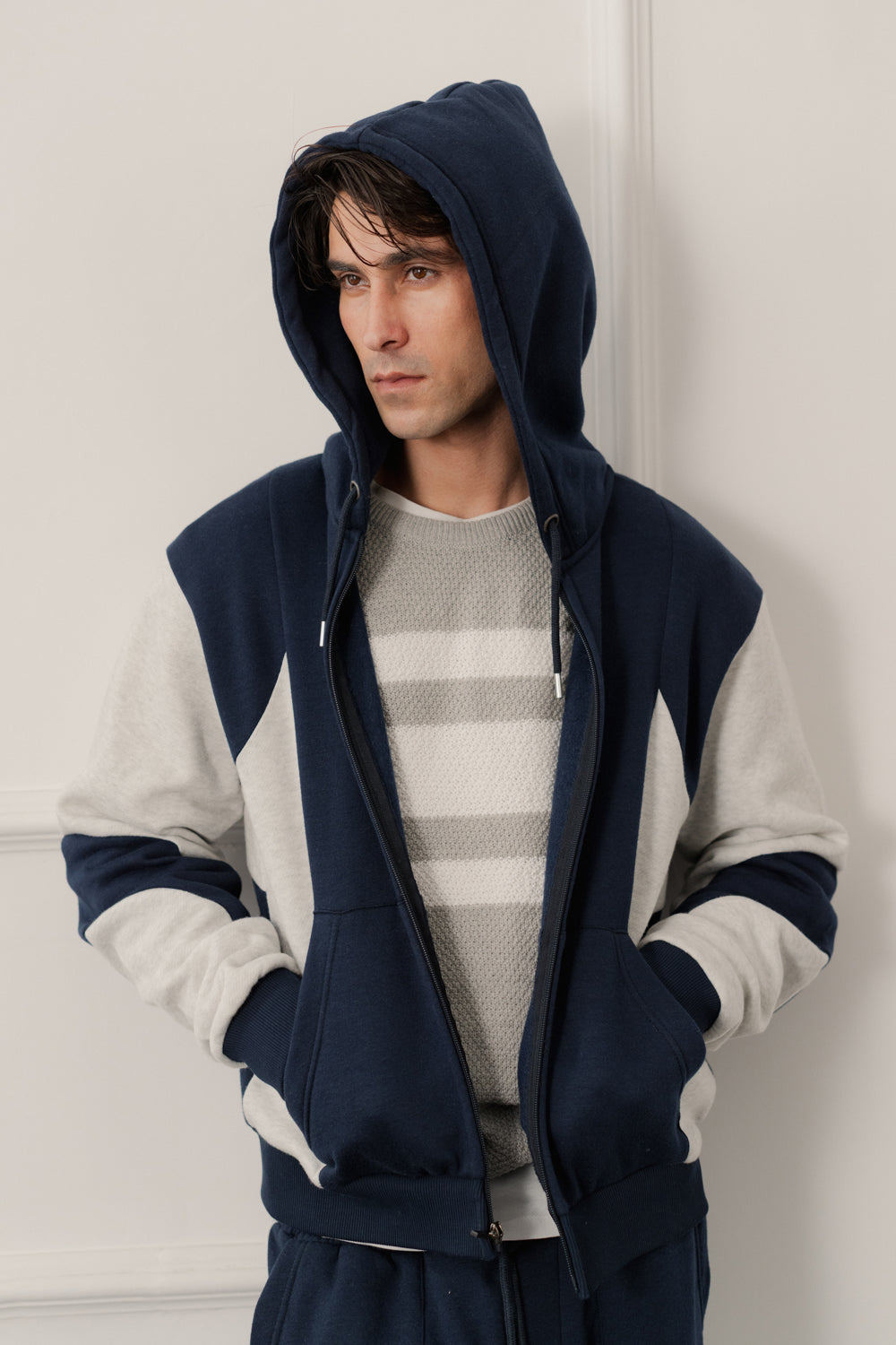 Navy Relaxed Fit Oversized Pull Over Hoodie