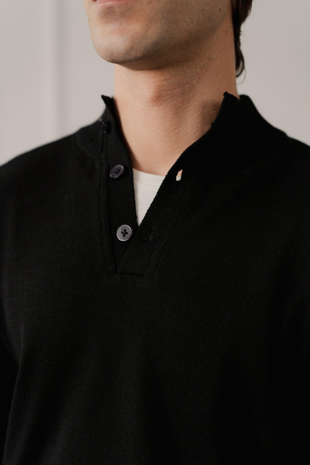 Black Regular Fit Mock Neck Sweater - Hustle N Holla