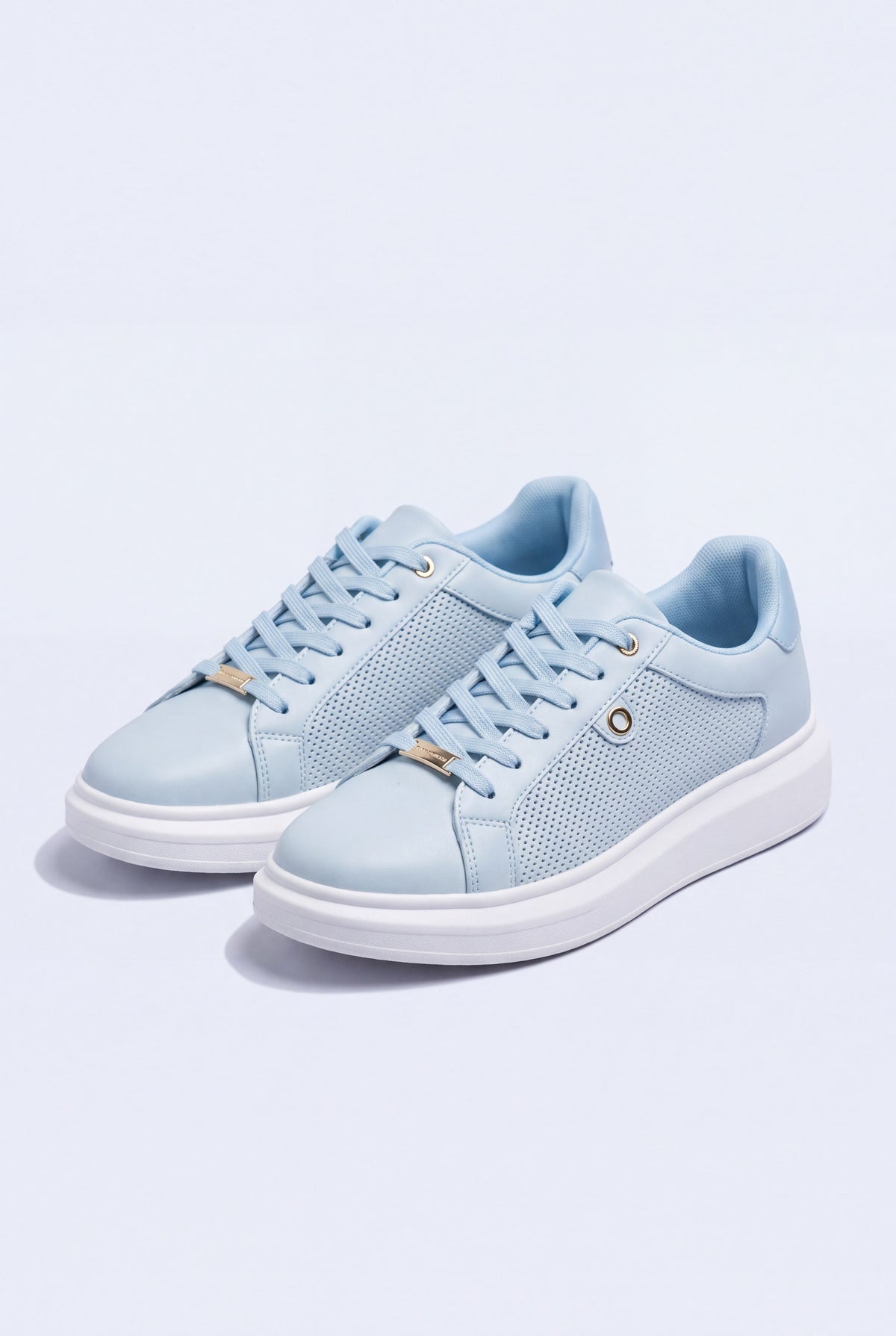 Ice Blue Low Top Trainers - Hustle N Holla