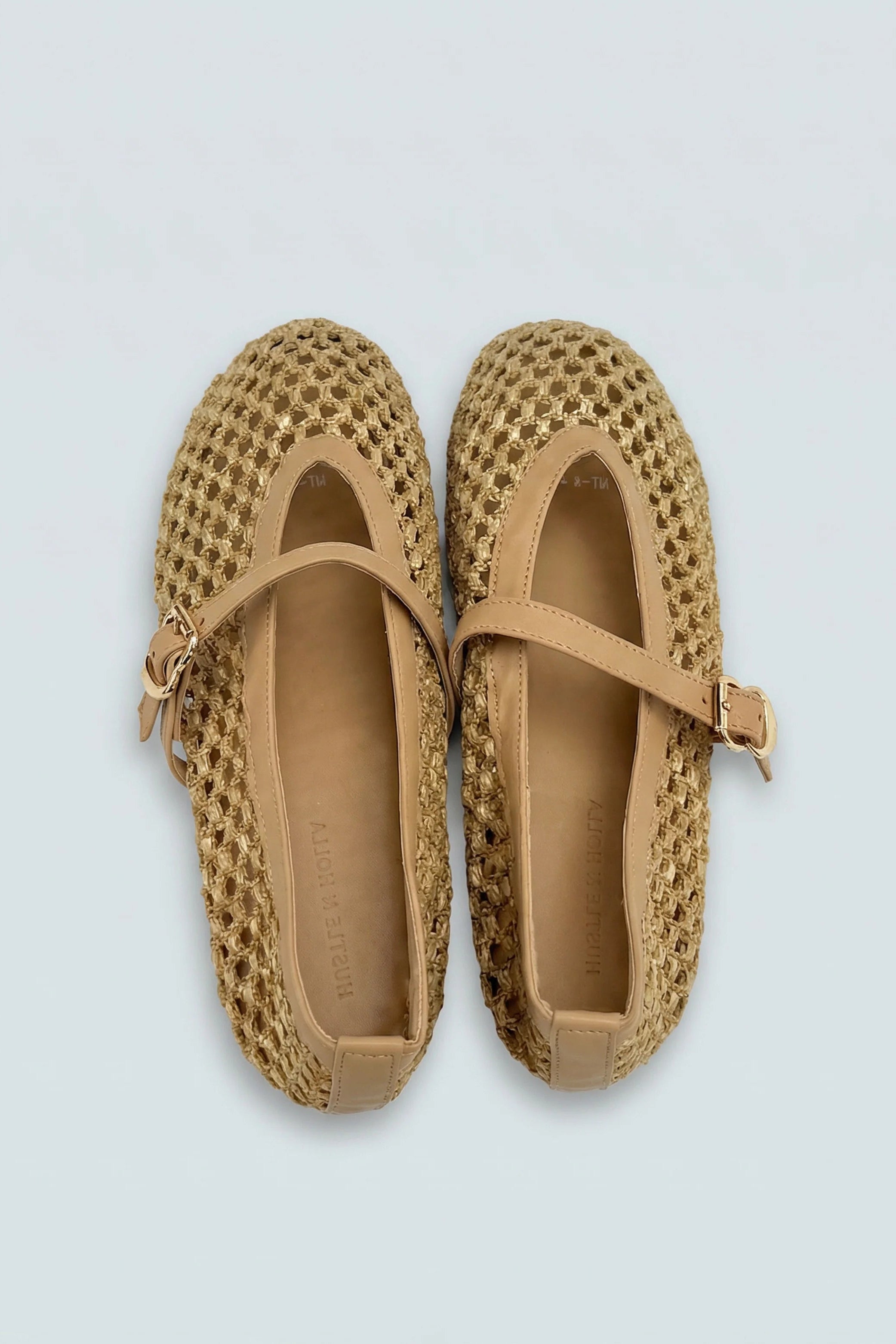 Beige Woven Ballet Pumps - Hustle N Holla
