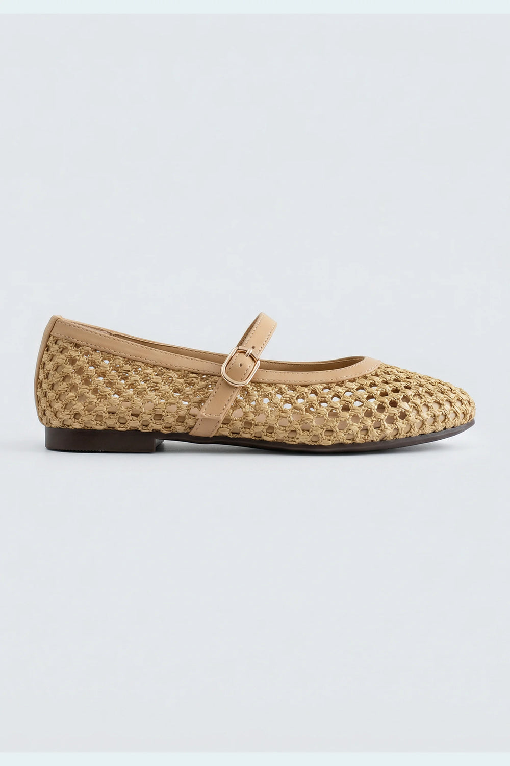 Beige Woven Ballet Pumps - Hustle N Holla