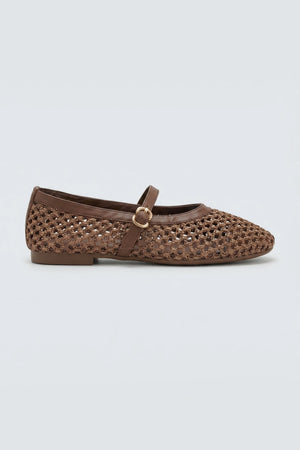 Brown Woven Ballet Pumps - Hustle N Holla